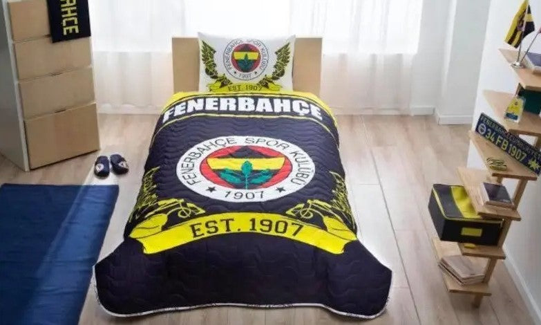 Taç Lisanslı Fenerbahçe FB Logolu Tek Kişilik Nevresim Takımı 160x230cm