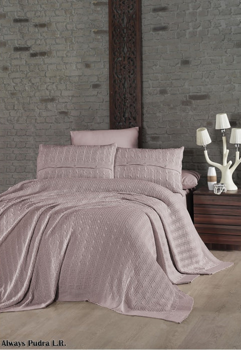 Luxurahome Collection: Strick Bett- / Tagesecke - ohne Kissenbezug