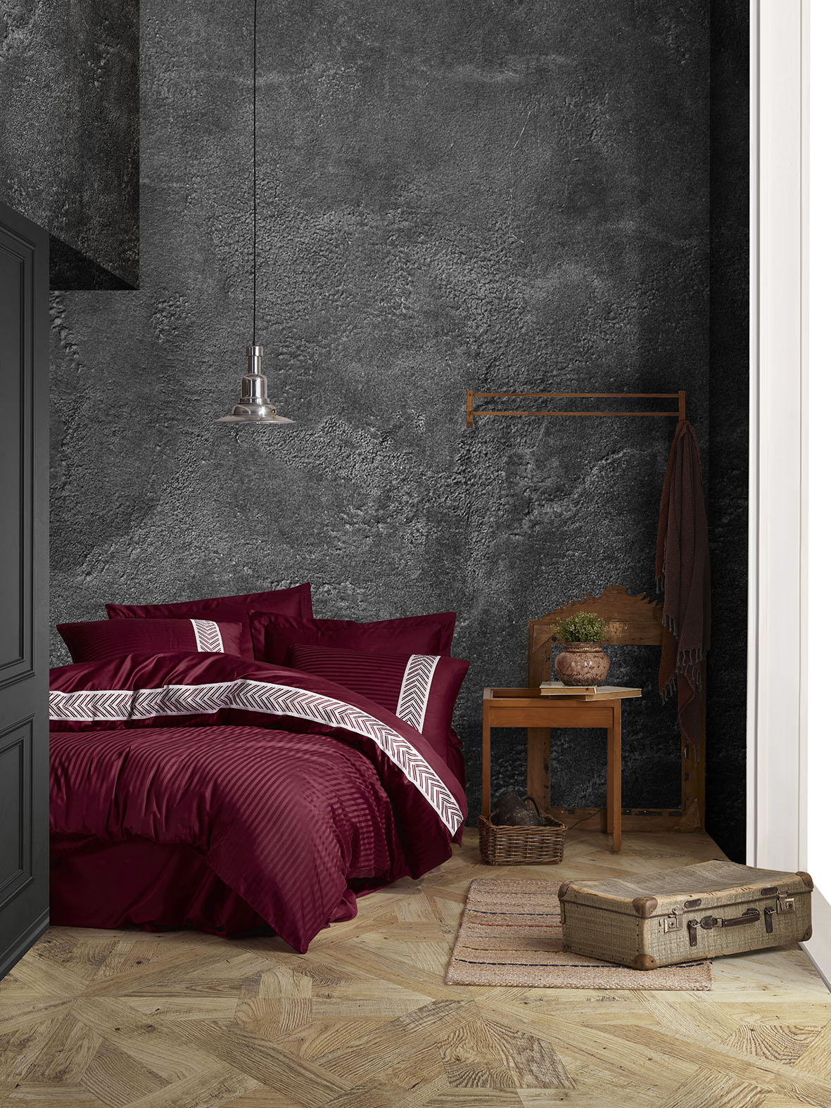 Şaheser Brilliant 6-teiliges Bettwäsche-Set für Doppelbetten aus 100% Baumwoll-Satin