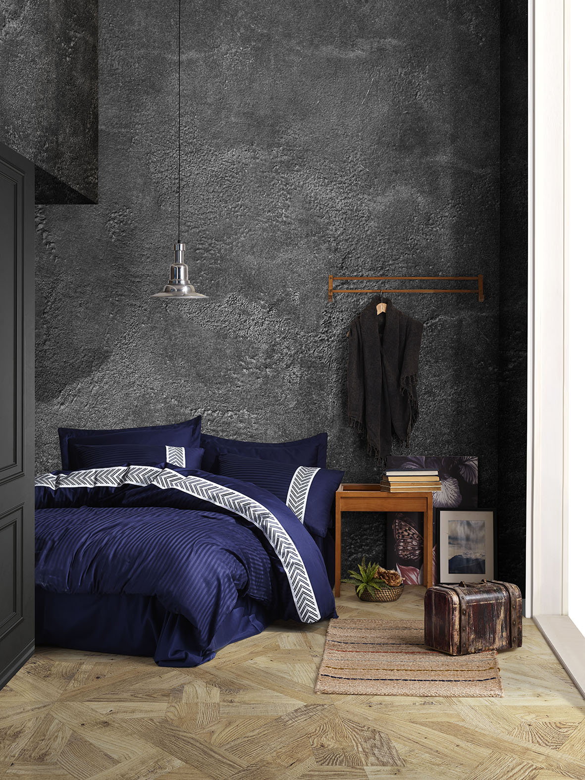 Şaheser Brilliant 6-teiliges Bettwäsche-Set für Doppelbetten aus 100% Baumwoll-Satin