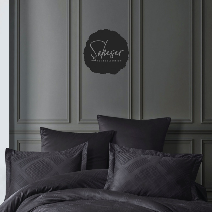 Şaheser Evans 6-teiliges Bettwäsche-Set für Doppelbetten aus 100% Baumwoll-Satin