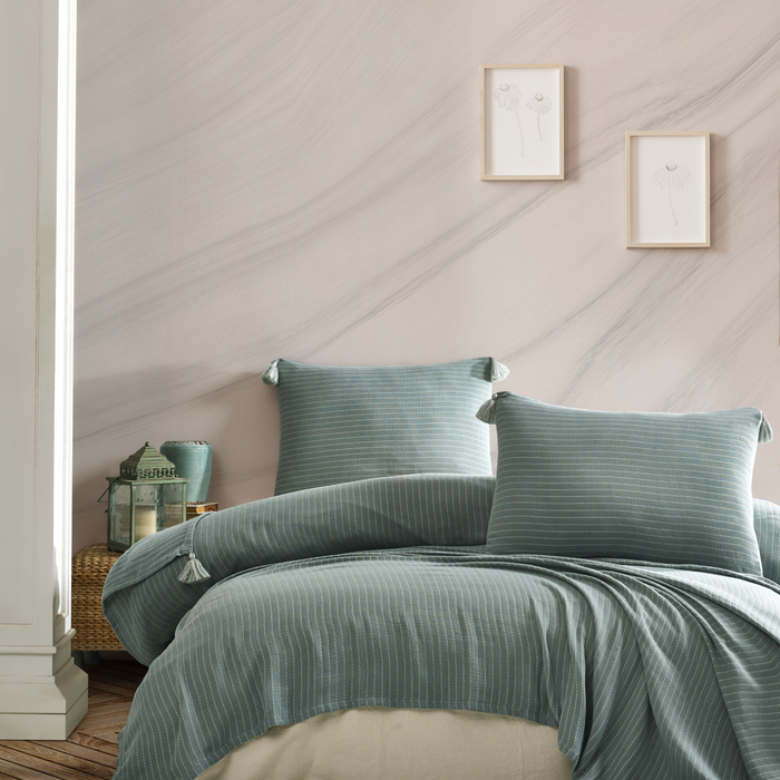 Şaheser Costa Premium Musselin Tagesdecken-Set aus 100% Baumwolle Oeko-Tex®