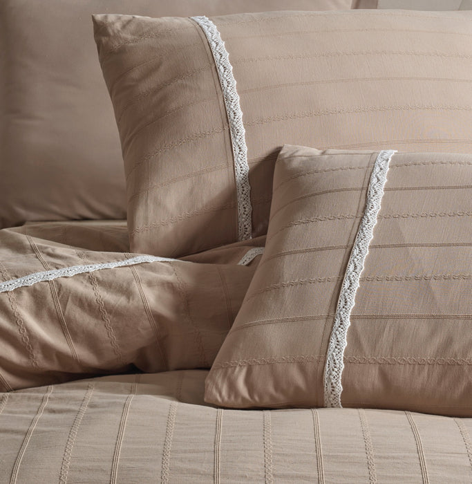 Şaheser Jasmin Natural Look Washed Doppelbett-Bettwäsche-Set 6-teilig