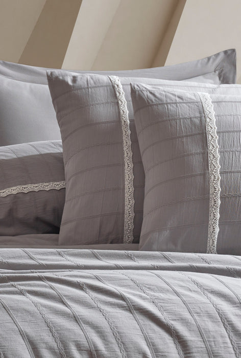 Şaheser Jasmin Natural Look Washed Doppelbett-Bettwäsche-Set 6-teilig