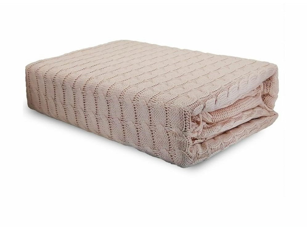 Luxurahome Collection: Strick Bett- / Tagesdecke aus 100% Baumwolle