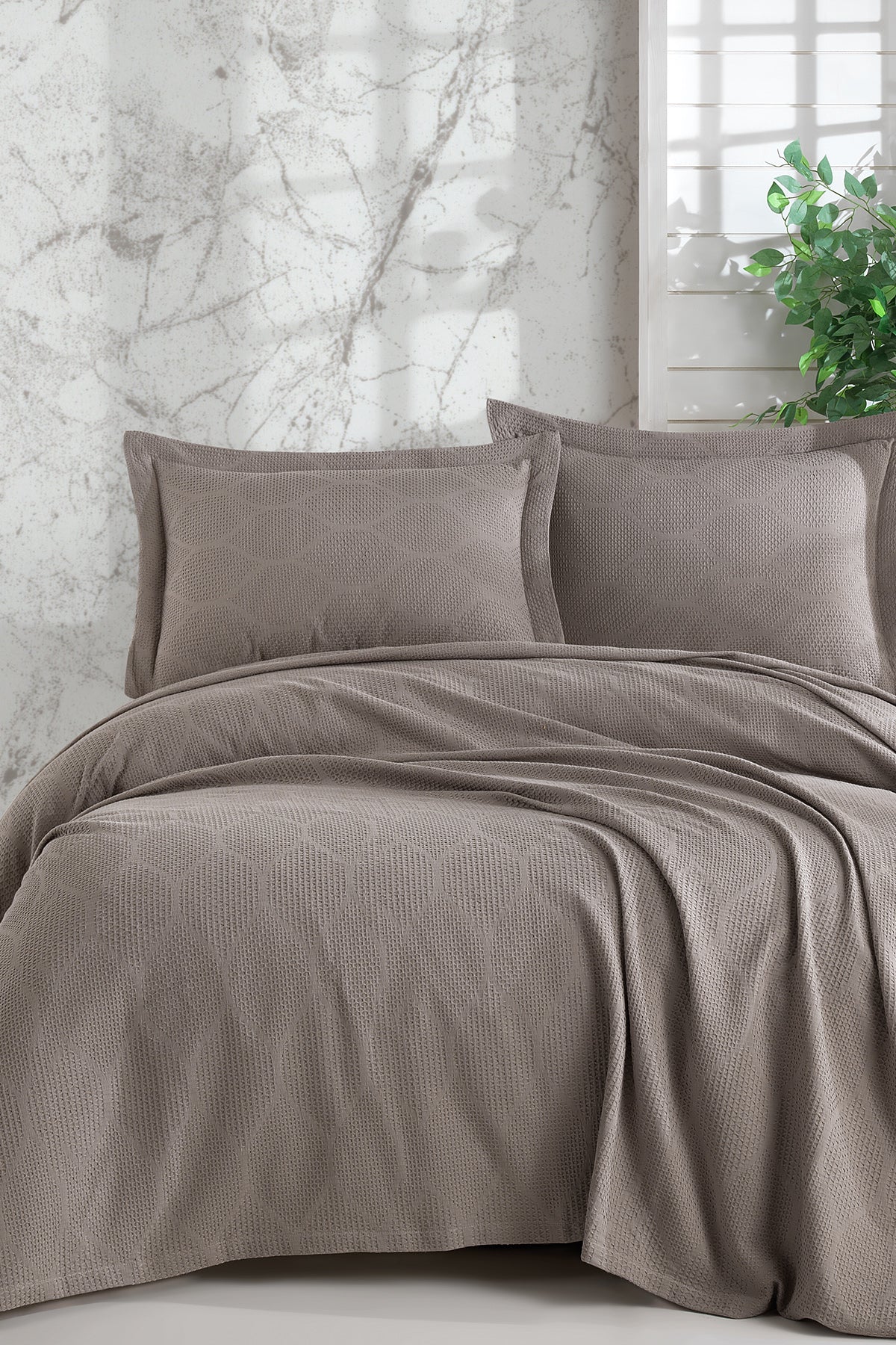 Şaheser Vera Jaquard-Tagesdecken Set 3-teilig aus 100% Baumwolle Oeko-Tex®