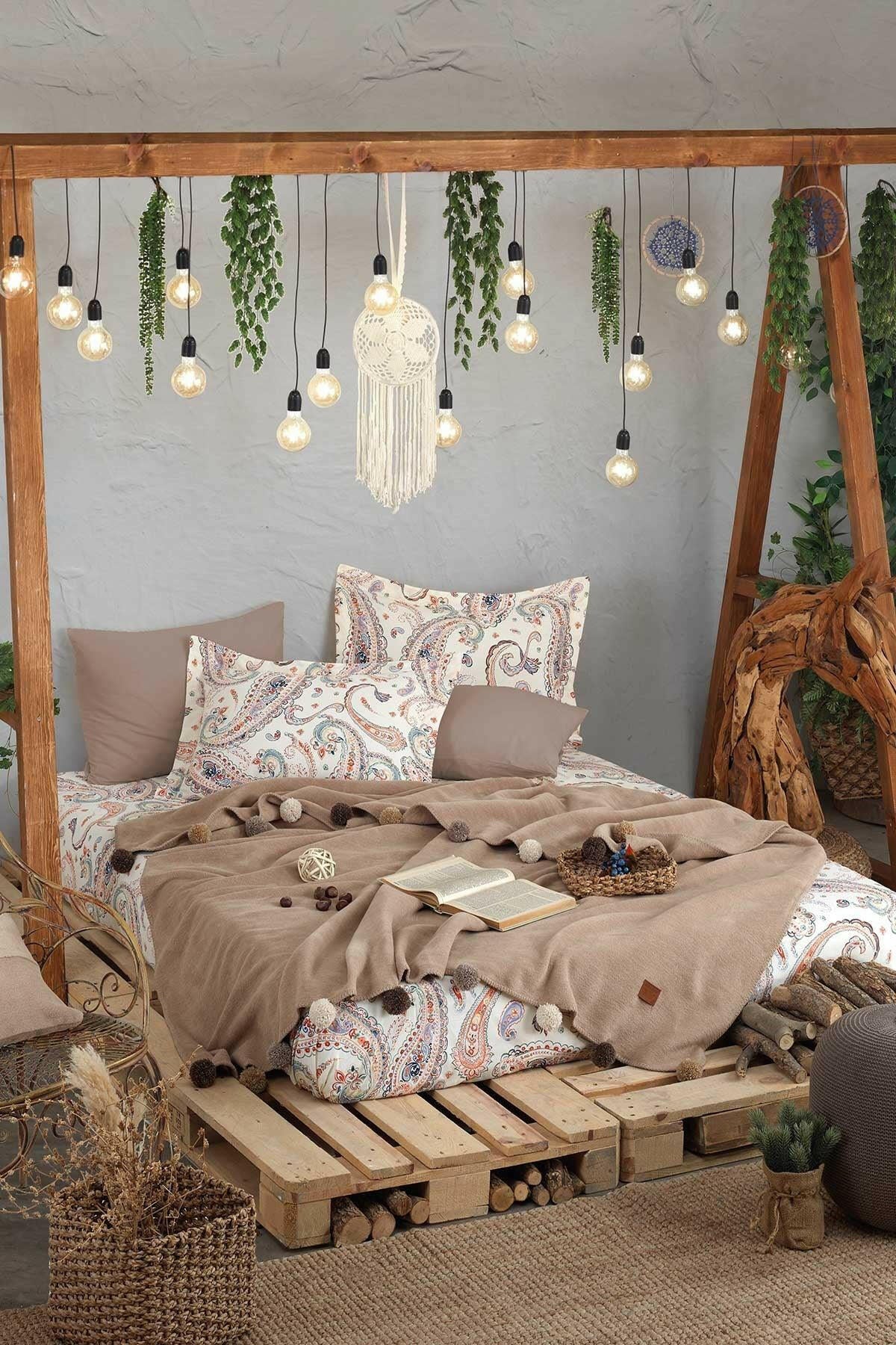 Boho Chic Çift Kişilik Battaniye Seti Cappuccıno - Luxurahome.com