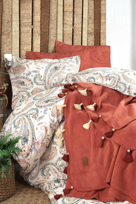 İyi Geceler İstanbul Boho Chic Battaniye Nevresim Takımı Tarçın