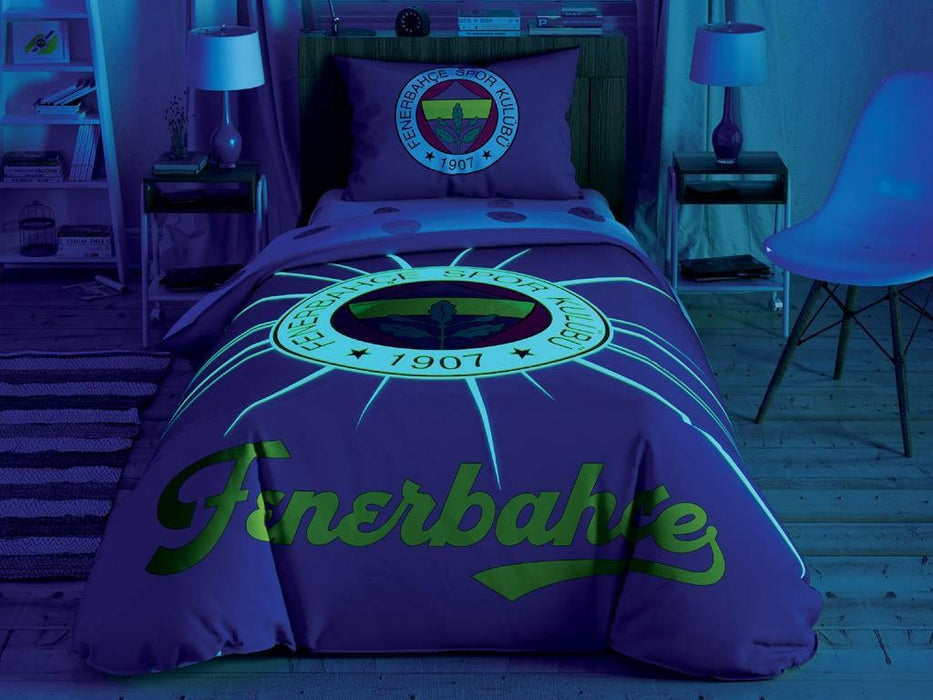 Taç Lizensiert Fenerbahçe Bettwäsche-Set für Einzelbett Leuchtend/Light Glow