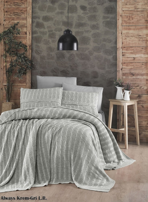 Luxurahome Collection: Strick Bett- / Tagesecke - ohne Kissenbezug