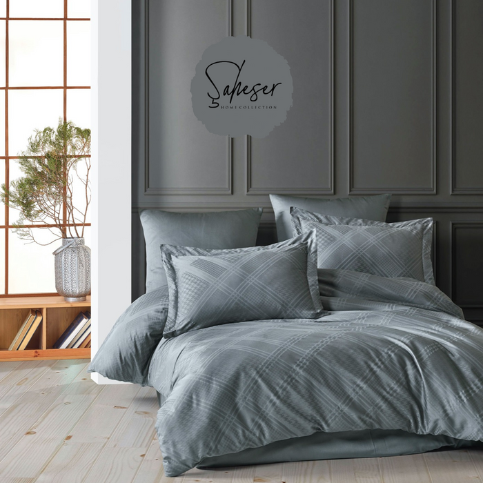 Şaheser Evans %100 pamuk saten 6 Parça Çift Kişilik Nevresim Takımı