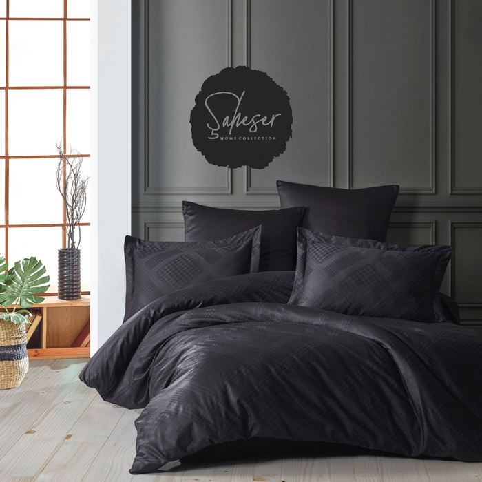 Şaheser Evans %100 pamuk saten 6 Parça Çift Kişilik Nevresim Takımı