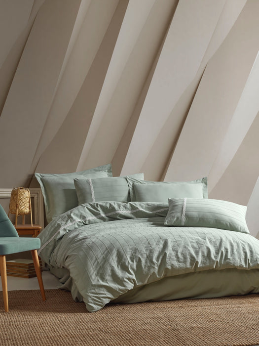 Şaheser Jasmin Natural Look Washed Doppelbett-Bettwäsche-Set 6-teilig