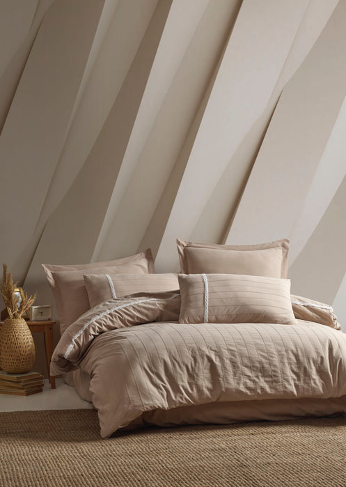 Şaheser Jasmin Natural Look Washed Doppelbett-Bettwäsche-Set 6-teilig