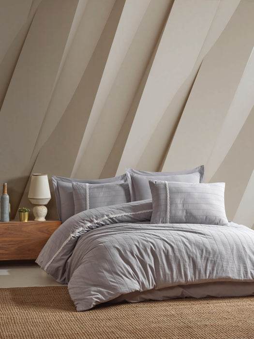 Şaheser Jasmin Natural Look Washed Doppelbett-Bettwäsche-Set 6-teilig