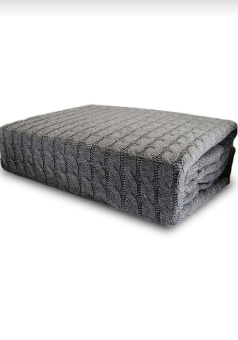 Luxurahome Collection: Strick Bett- / Tagesdecke aus 100% Baumwolle