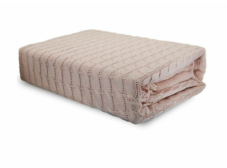 Luxurahome Collection: Strick Bett- / Tagesdecke aus 100% Baumwolle