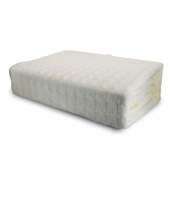 Luxurahome Collection: Strick Bett- / Tagesdecke aus 100% Baumwolle