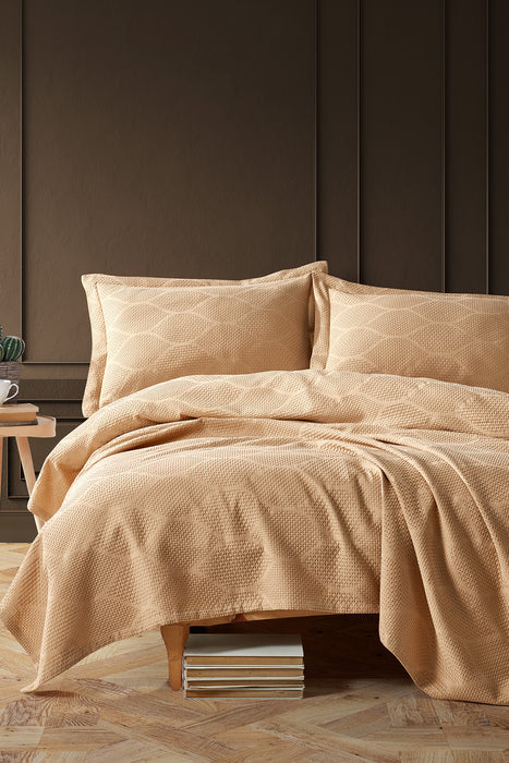 Şaheser Vera Jaquard-Tagesdecken Set 3-teilig aus 100% Baumwolle Oeko-Tex®