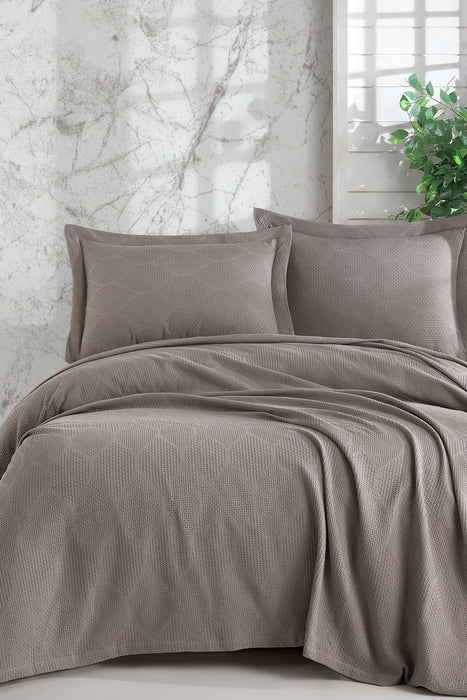Şaheser Vera Jaquard-Tagesdecken Set 3-teilig aus 100% Baumwolle Oeko-Tex®