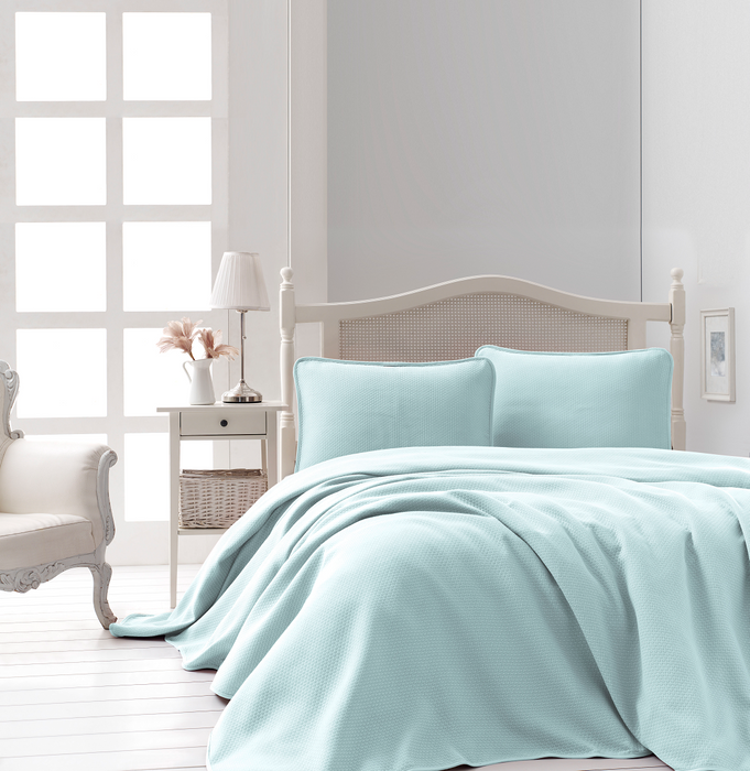 Şaheser Liv Tagesdecken-Set aus 100 % Baumwolle Oeko-Tex®