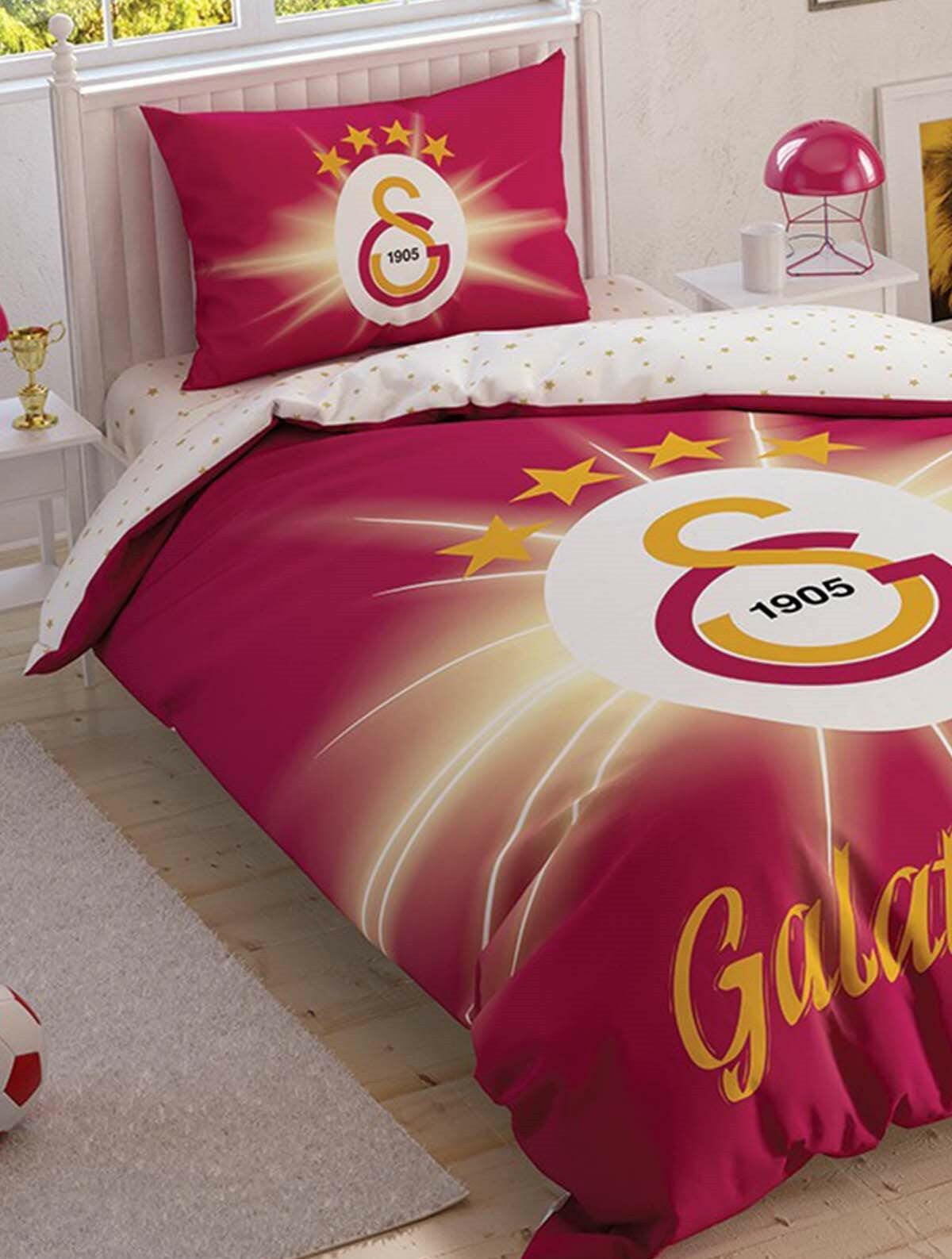 Taç Lizensiert Galatasaray Bettwäsche-Set für Einzelbett Leuchtend/Light Glow
