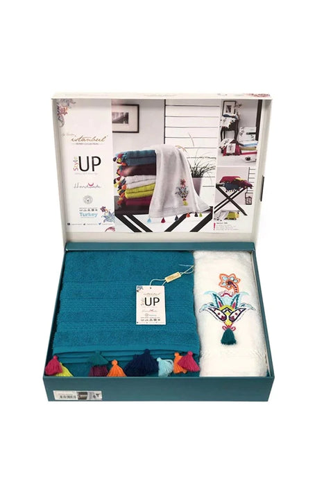 Iyi Geceler Istanbul: Up Style Hand- und Badetuch Set aus 100% Baumwolle