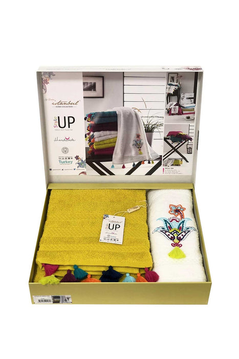 Iyi Geceler Istanbul: Up Style Hand- und Badetuch Set aus 100% Baumwolle
