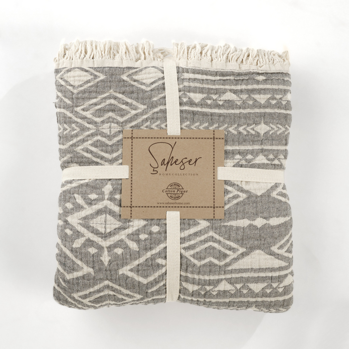 Şaheser Etno Premium Musselin Tagesdecke aus 100% Baumwolle Oeko-Tex®
