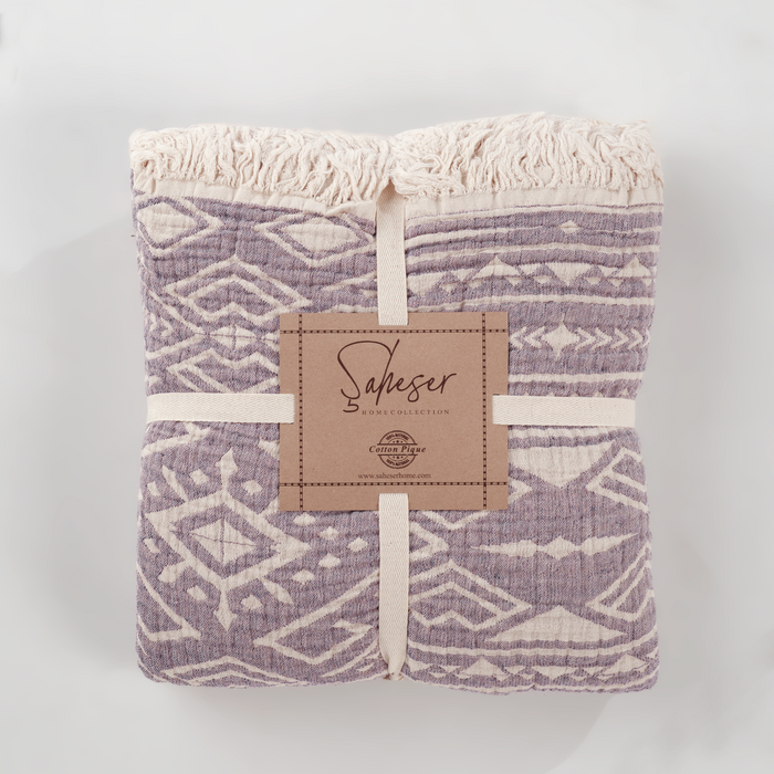 Şaheser Etno Premium Musselin Tagesdecke aus 100% Baumwolle Oeko-Tex®