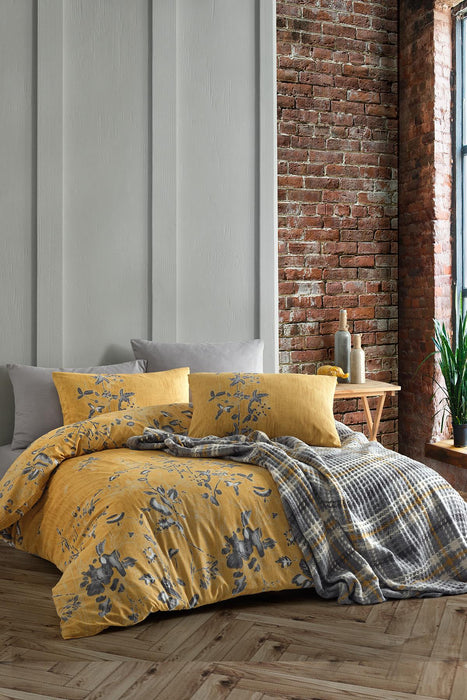 Iyi Geceler Istanbul - Wilbourn Bettwäsche Set mit Decke 200x220 Farbe: Senfgelb