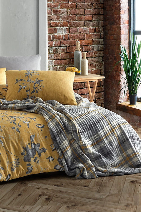 Iyi Geceler Istanbul - Wilbourn Bettwäsche Set mit Decke 200x220 Farbe: Senfgelb