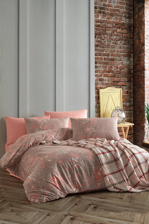 Iyi Geceler Istanbul - Wilbourn Bettwäsche Set mit Decke 200x220 Farbe: Lachsfarben